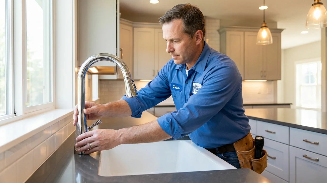 Kitchen faucet installation by Johns Plumbing LLC in Trumansburg